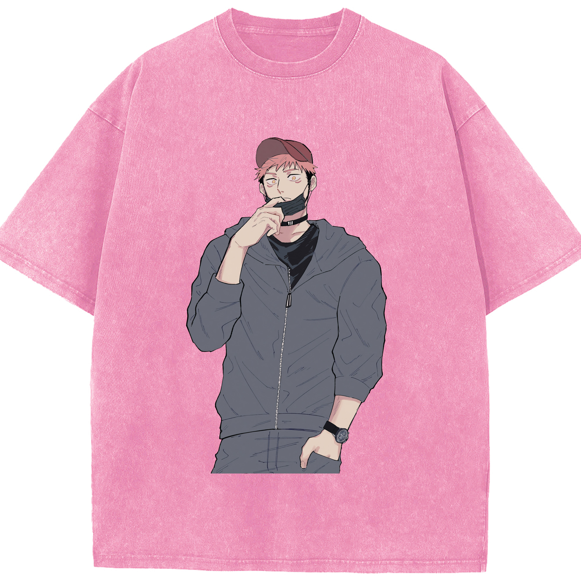 （画像用） 呪術廻戦 Jujutsu Kaisen 綿100% ヴィンテージ風 半袖Tシャツ（フロントプリント）